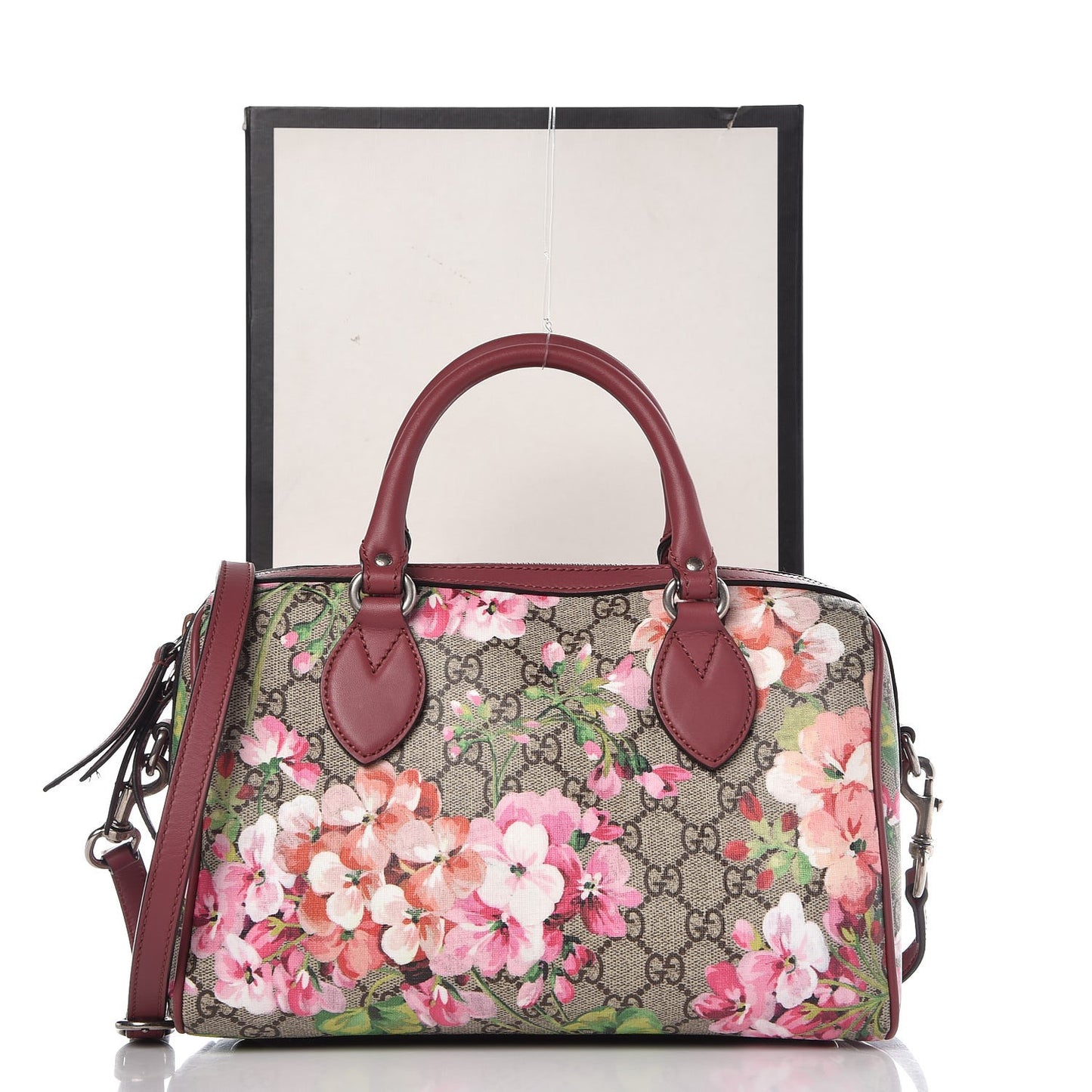 GG Supreme Monogram Blooms Small Boston Beige Multicolor Dry Rose
