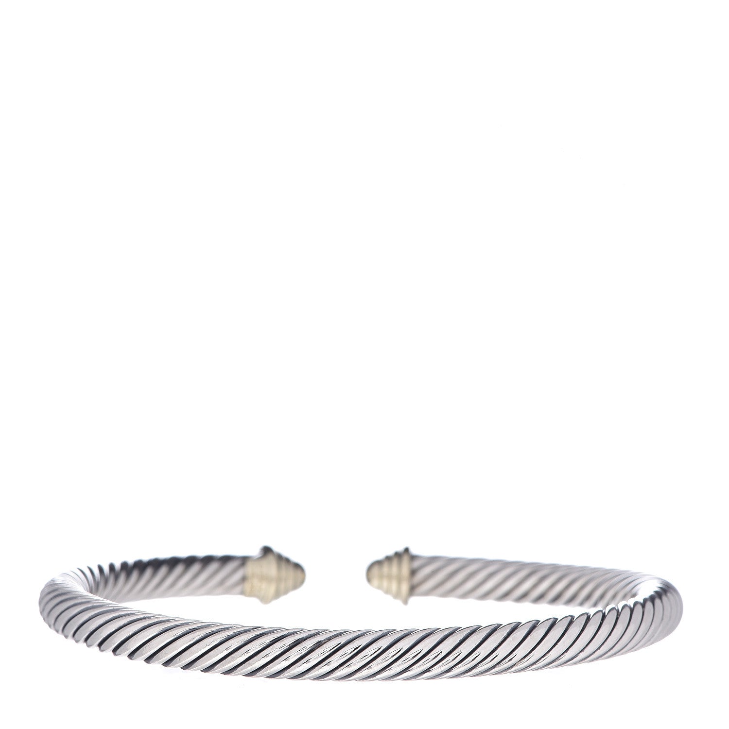 David Yurman Sterling Silver 14K Yellow Gold 5mm Cable Classics Bracelet 3 of 4