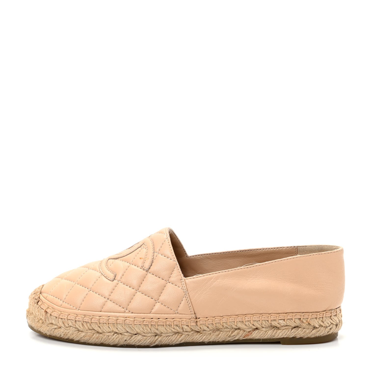 Chanel Lambskin Quilted CC Espadrilles 39 Beige 1 of 12