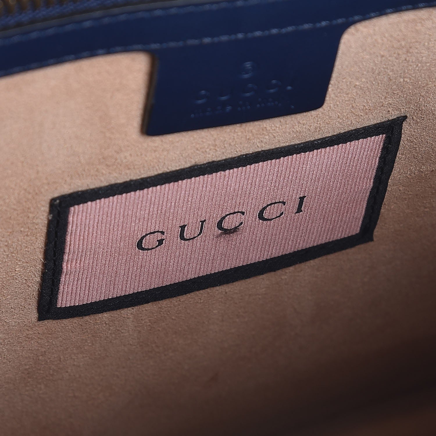Gucci Calfskin GucciGhost Print GG Messenger Bag Blue Agata Hibiscus Red 7 of 8
