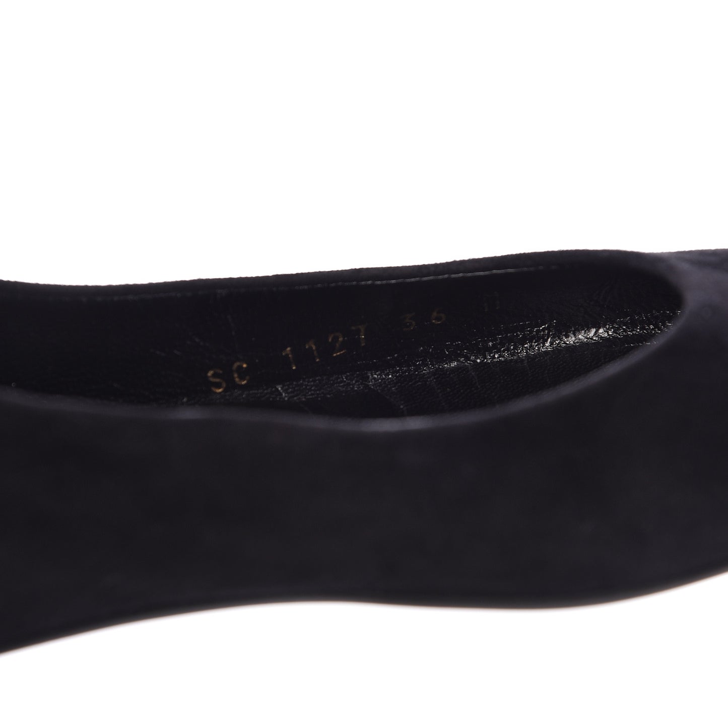 Suede Monogram Uniformes Ballet Flats 36 Black