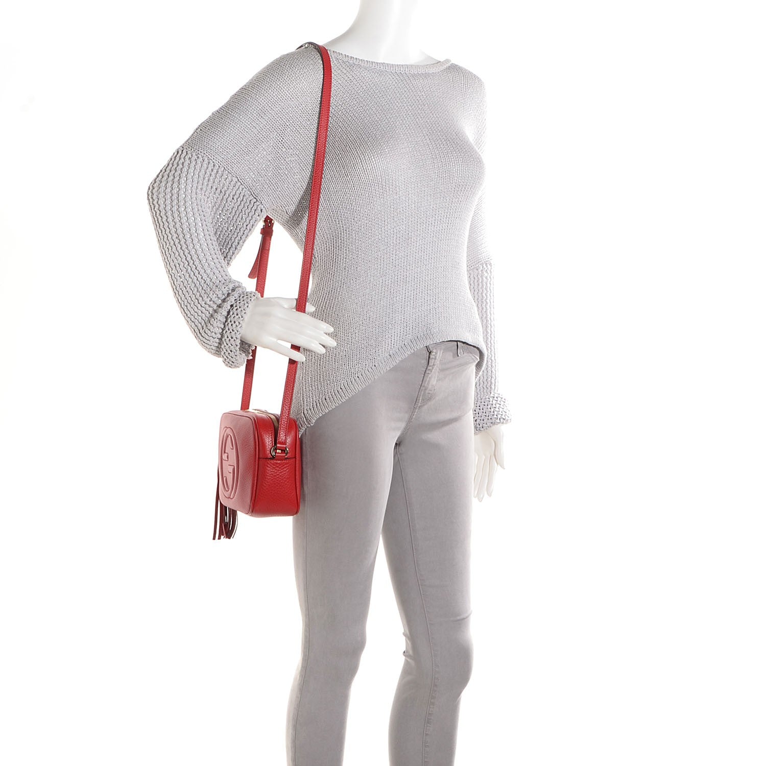 Gucci Pebbled Calfskin Small Soho Disco Bag Vibrant Red 2 of 9