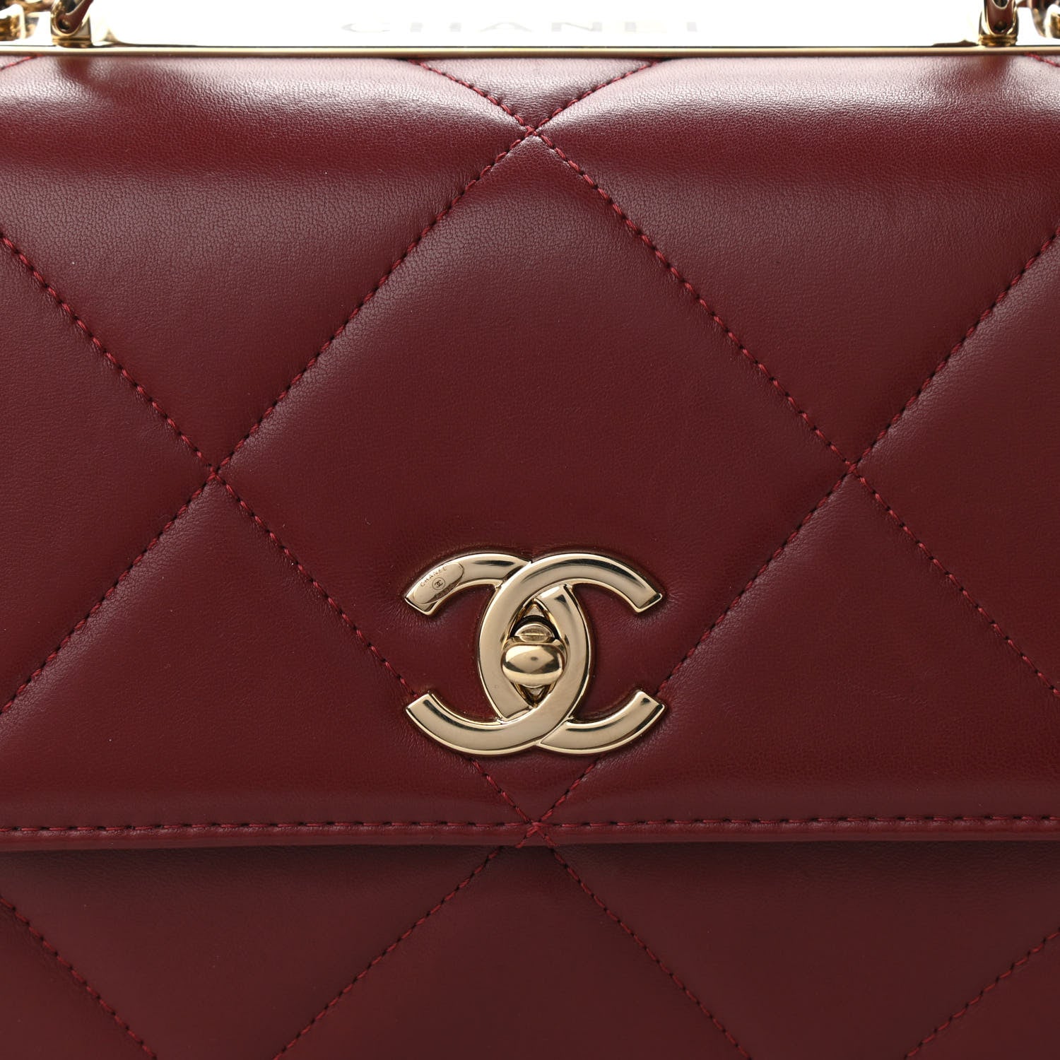 Chanel Lambskin Quilted Medium Trendy CC Flap Dual Handle Bag Burgundy 8 of 10