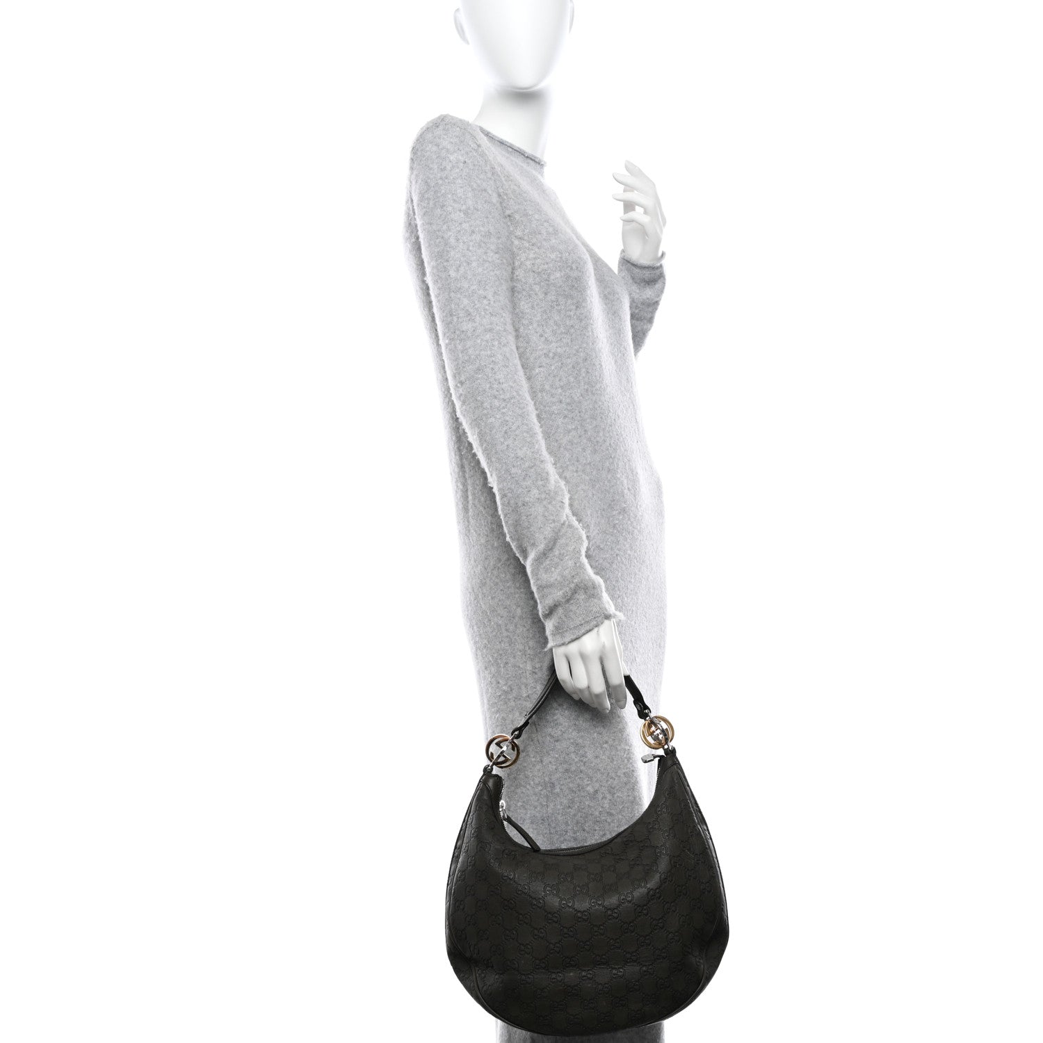 Gucci Guccissima Medium GG Twins Hobo Olive Green 2 of 18