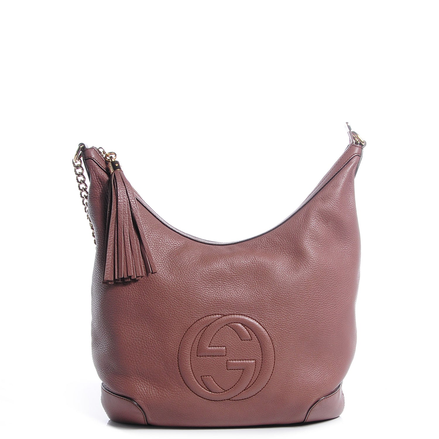 Gucci Calfskin Medium Soho Chain Hobo Pink Tan 1 of 7