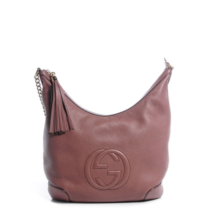Gucci Calfskin Medium Soho Chain Hobo Pink Tan 1 of 7