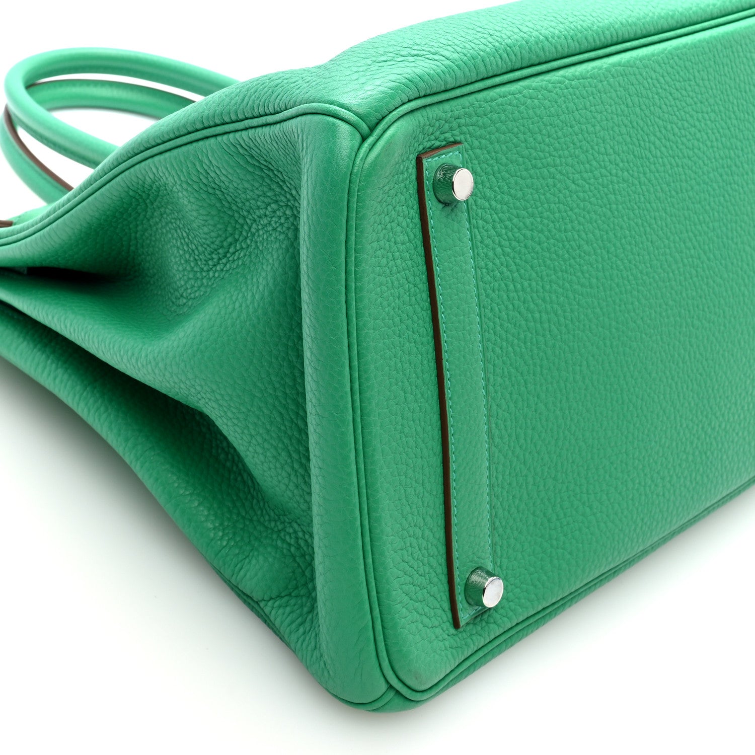 Hermes Taurillon Clemence Birkin 35 Menthe 9 of 10