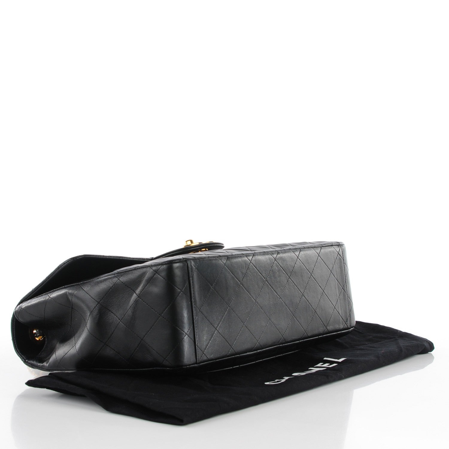 Chanel Lambskin Quilted XL Jumbo Flap Black 6 of 11