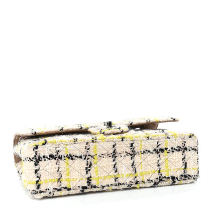 Chanel Tweed Quilted Medium Double Flap Beige Yellow Black 3 of 7