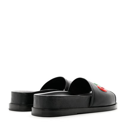 Chanel Lambskin Cha-Nel Mule Sandals 37.5 Black Multicolor 4 of 9