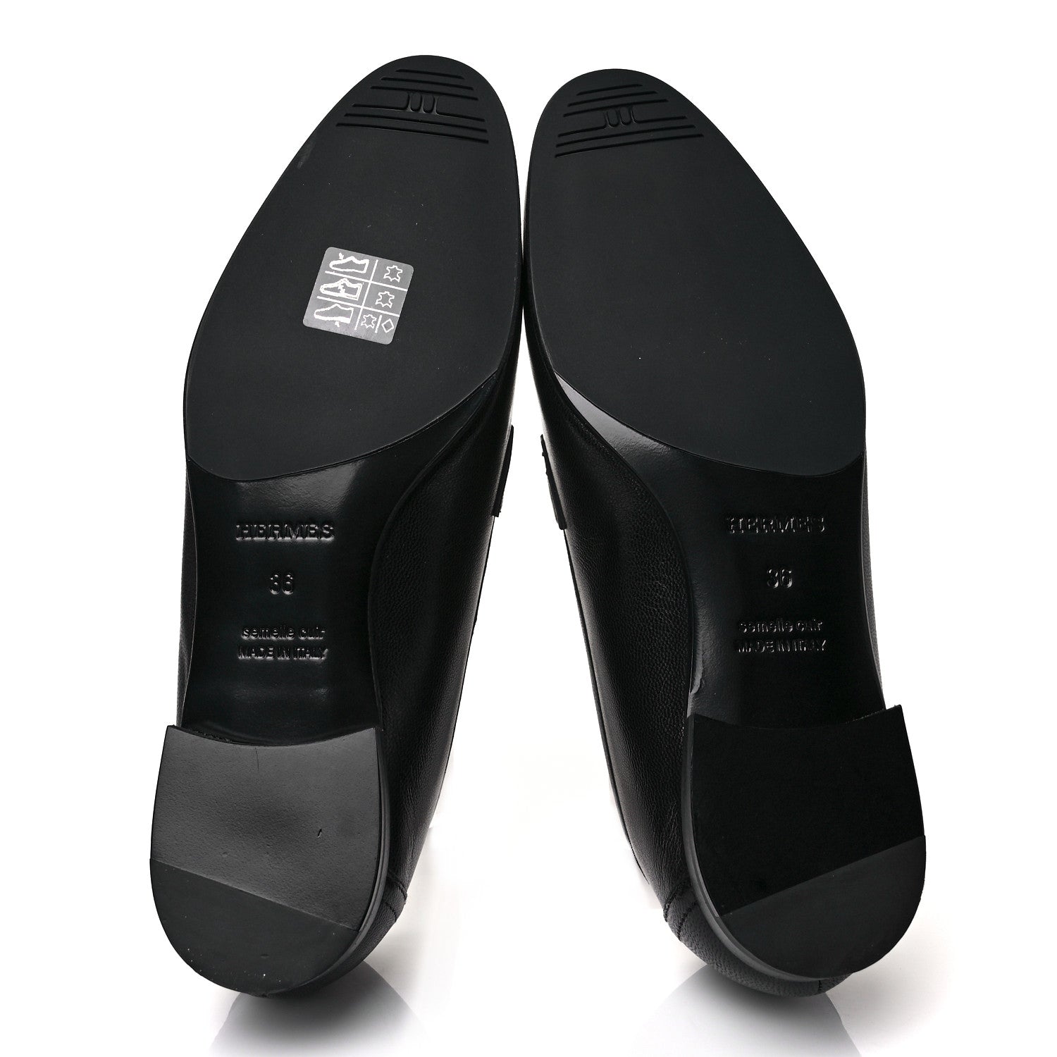 Hermes Goatskin Womens Paris Loafers 36 Black 5 of 9