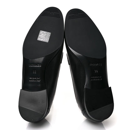 Hermes Goatskin Womens Paris Loafers 36 Black 5 of 9