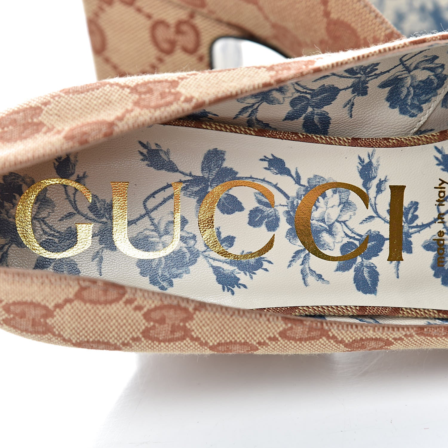 Gucci Monogram GG Victoire 95mm Loafer Pumps 38 Beige Ruggine 6 of 9