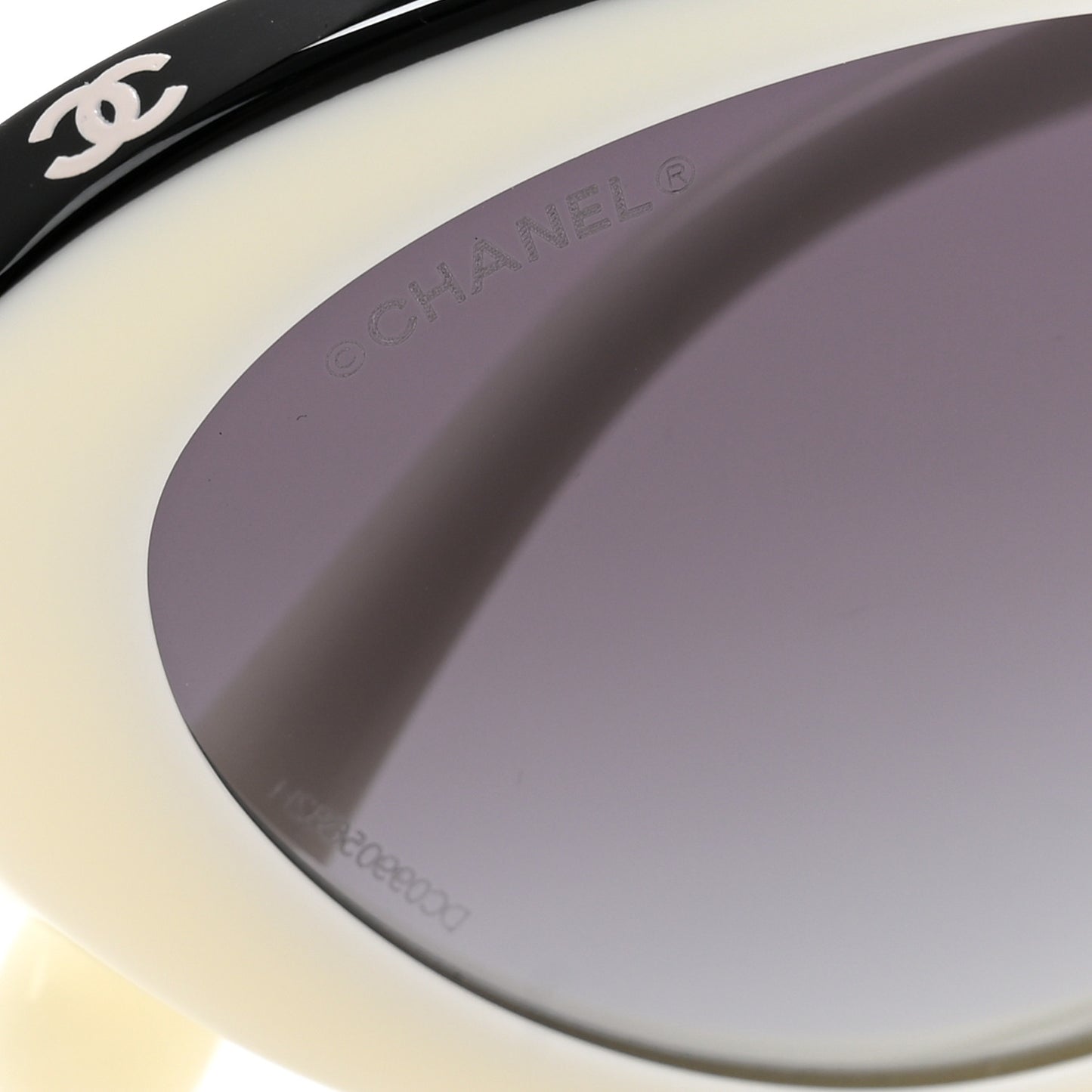 Acetate Oval Sunglasses 5416 White Black