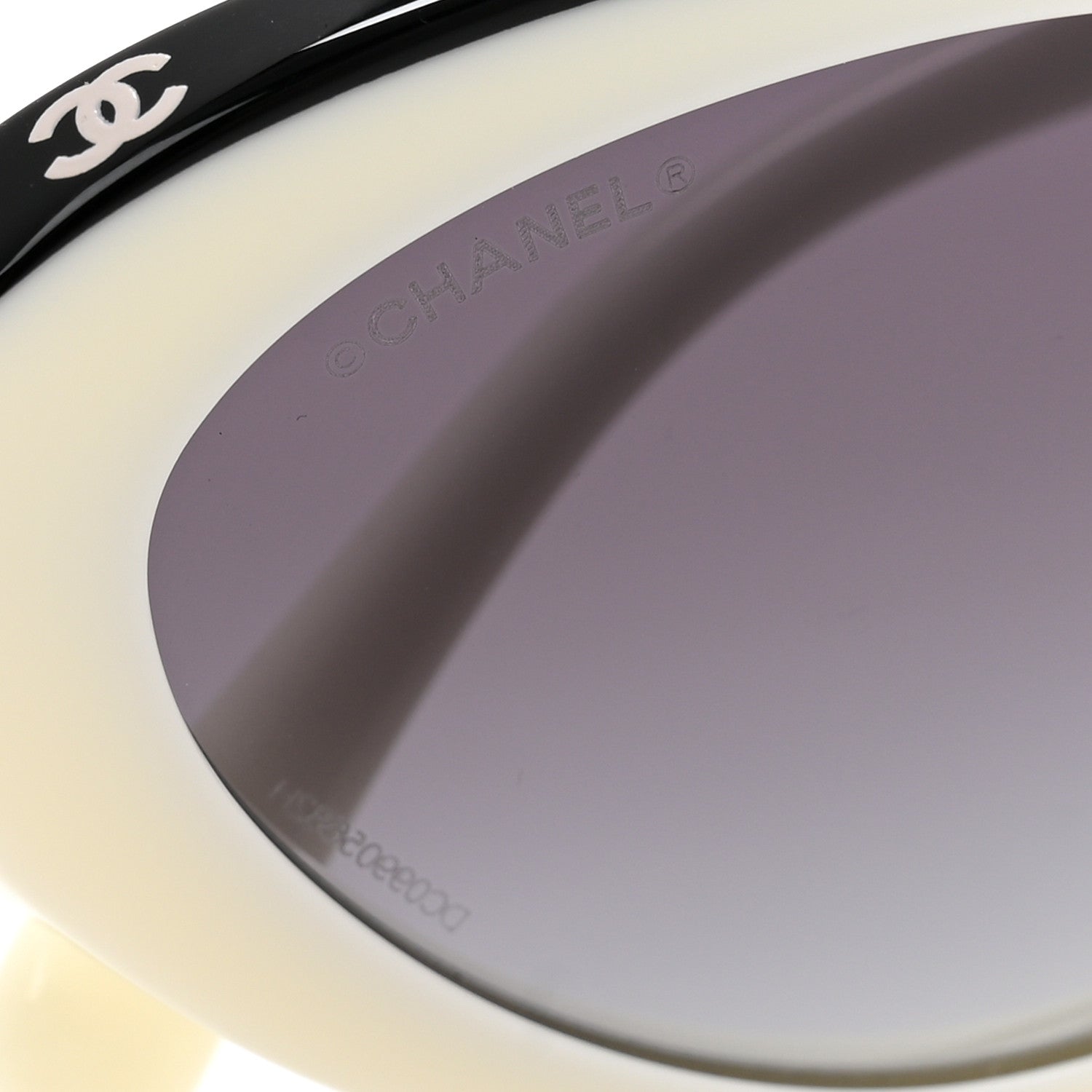 Chanel Acetate Oval Sunglasses 5416 White Black 7 of 8