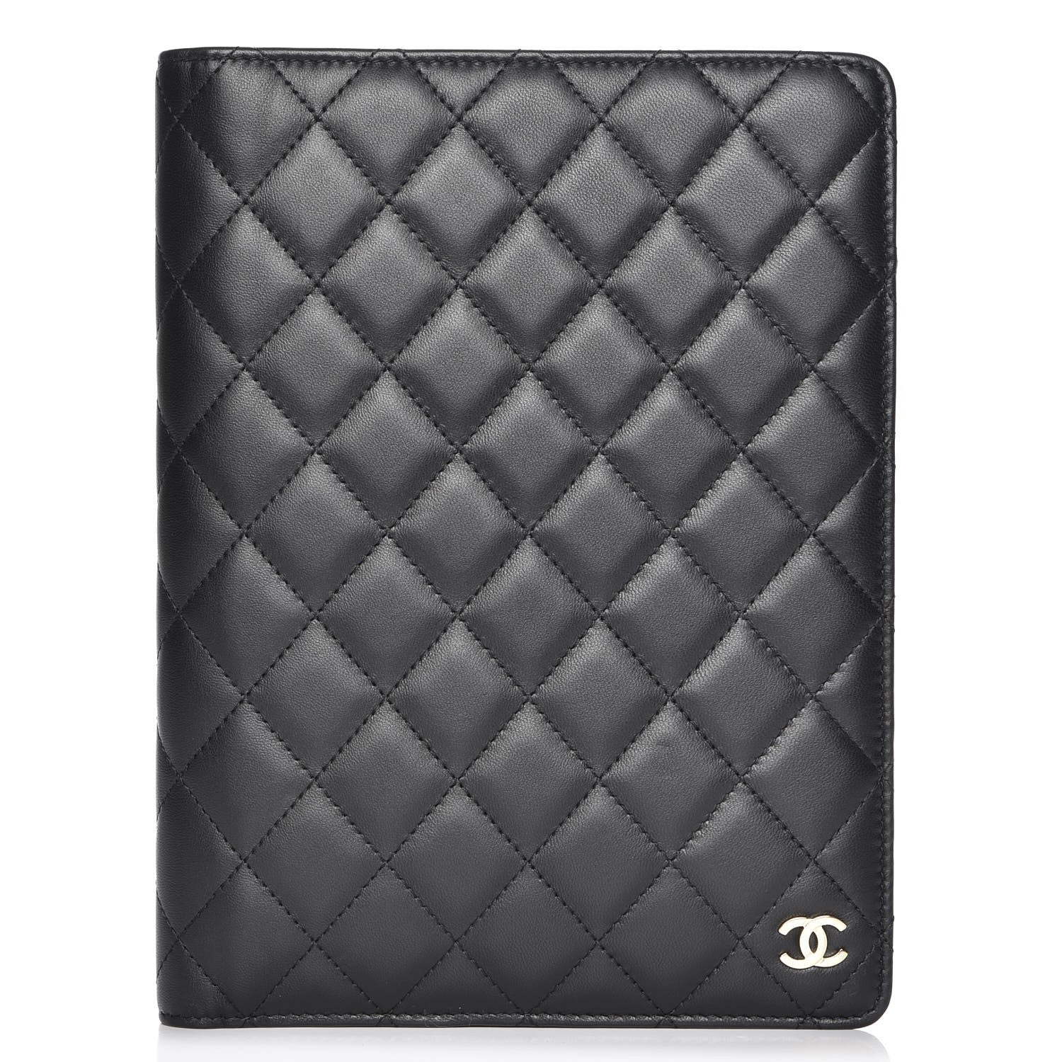 Chanel Lambskin Quilted Large Agenda Cover Black 1 of 8