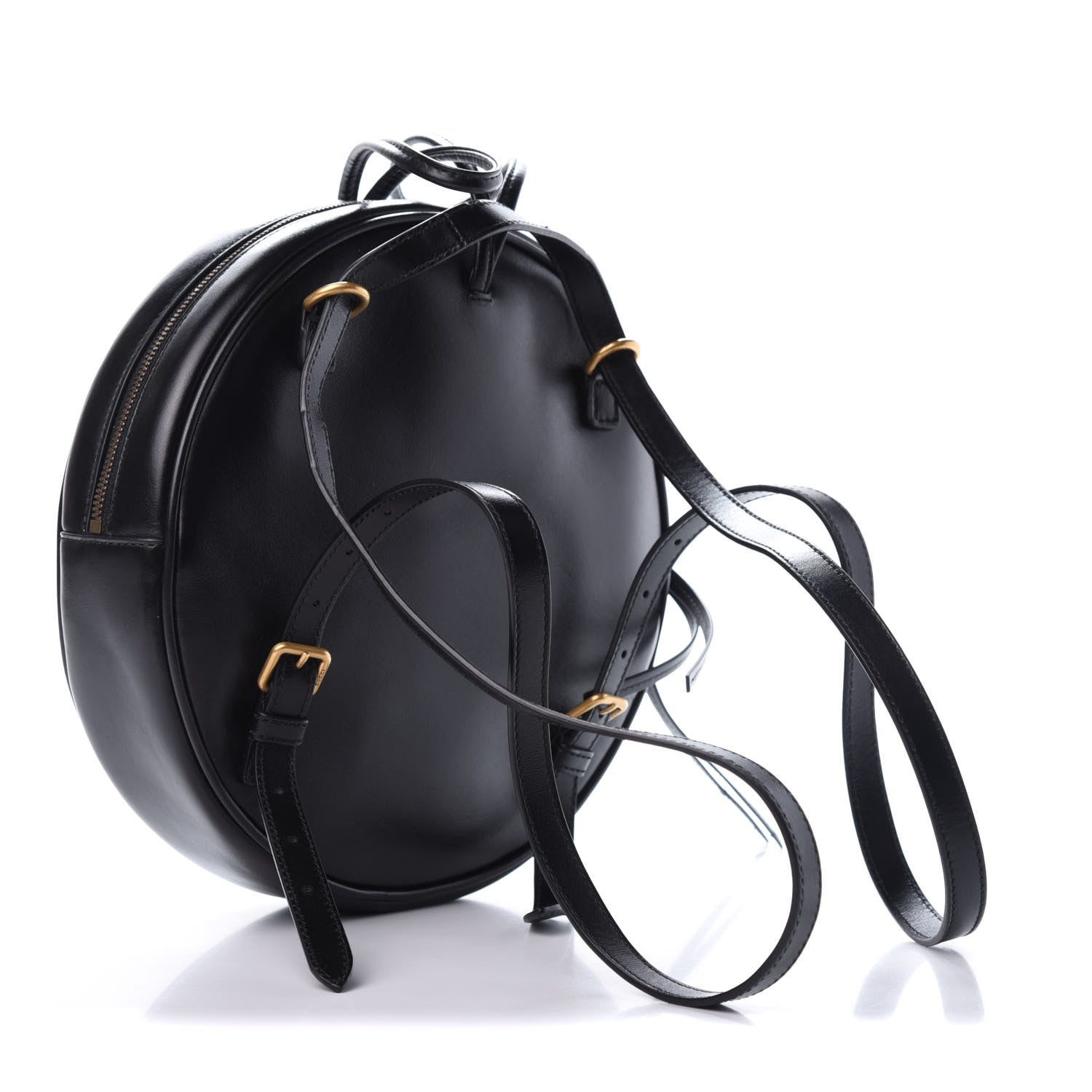 Gucci Calfskin LA Round Backpack Black Gold 2 of 9