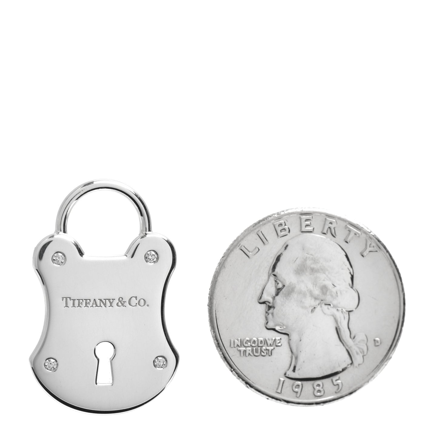 Sterling Silver Diamond Lock Pendant