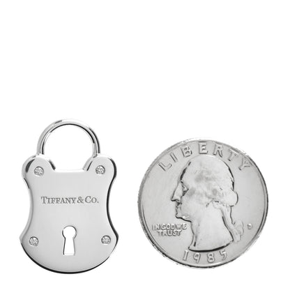 Tiffany Sterling Silver Diamond Lock Pendant 2 of 3