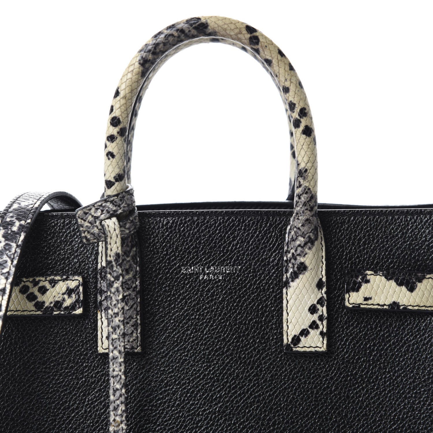 Saint Laurent Grained Calfskin Python Embossed Nano Sac De Jour Black 10 of 10
