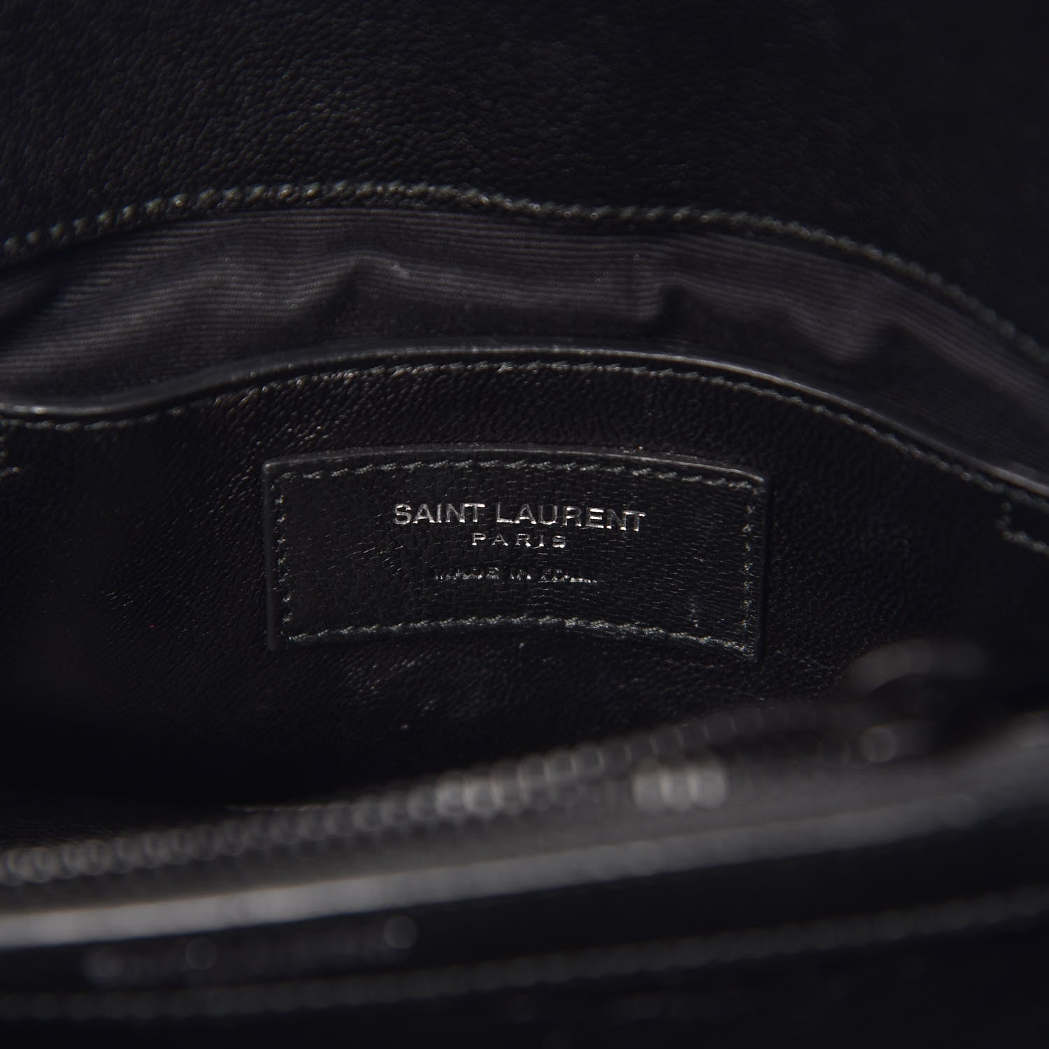 Saint Laurent Sheepskin Matelasse Chevron Monogram Medium College Bag Black 8 of 13