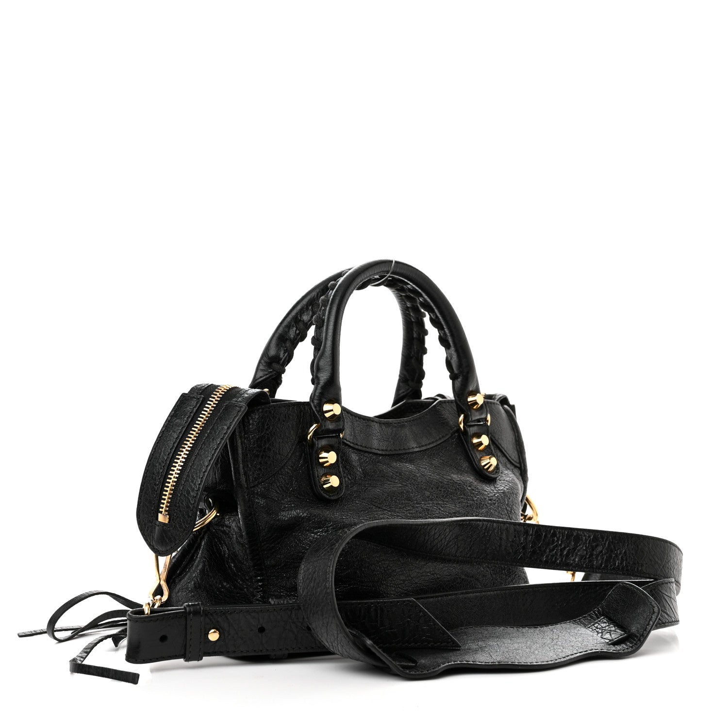 Balenciaga Agneau Classic Gold Hardware Mini City Black