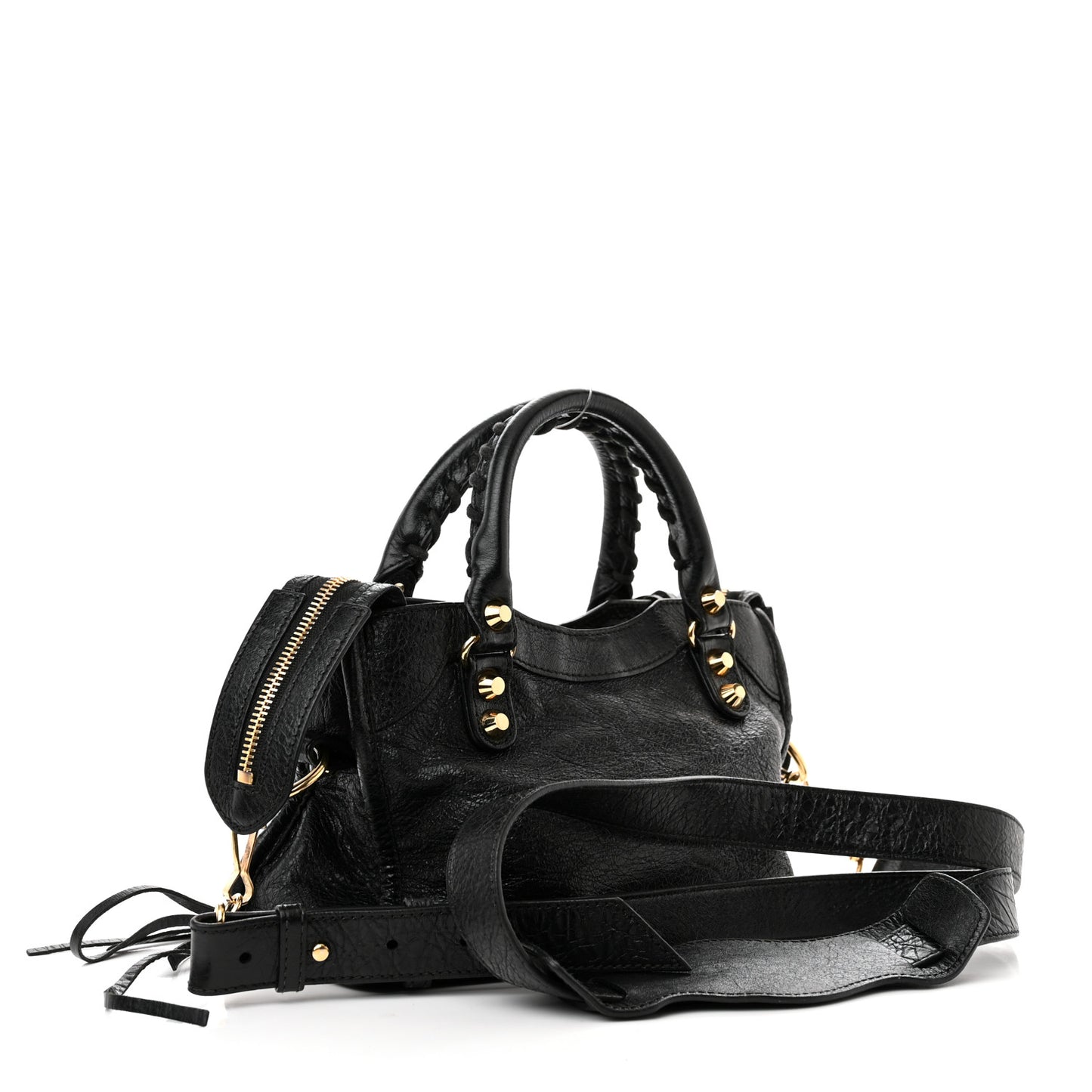 Agneau Classic Gold Hardware Mini City Black