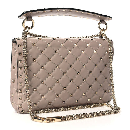Valentino Garavani Lambskin Medium Rockstud Spike Shoulder Bag Poudre 3 of 9