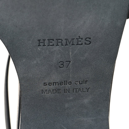 Hermes Calfskin Encens 50 Sandals 37 Black 6 of 9