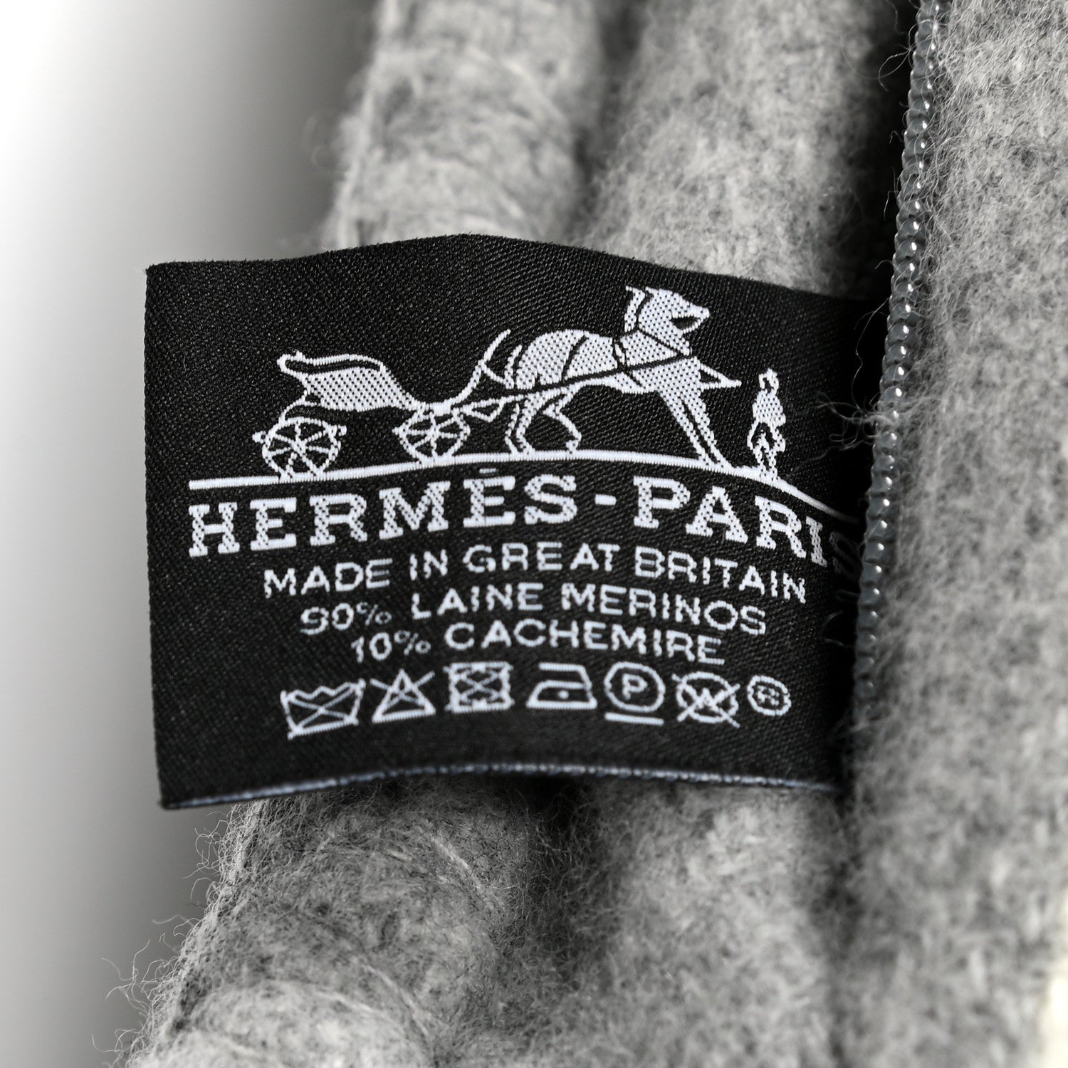 Hermes Wool Cashmere Avalon III Pillow PM Ecru Gris Clair 3 of 3