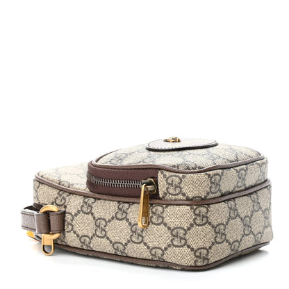 Gucci GG Supreme Monogram Mini Neo Vintage Double Zip Messenger Bag Beige New Acero Crop 4 of 9
