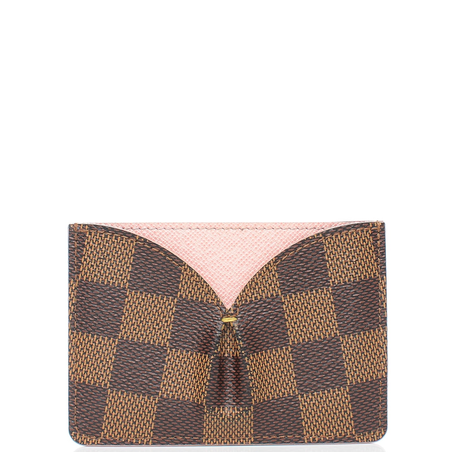 Damier Ebene Caissa Card Holder Rose Ballerine