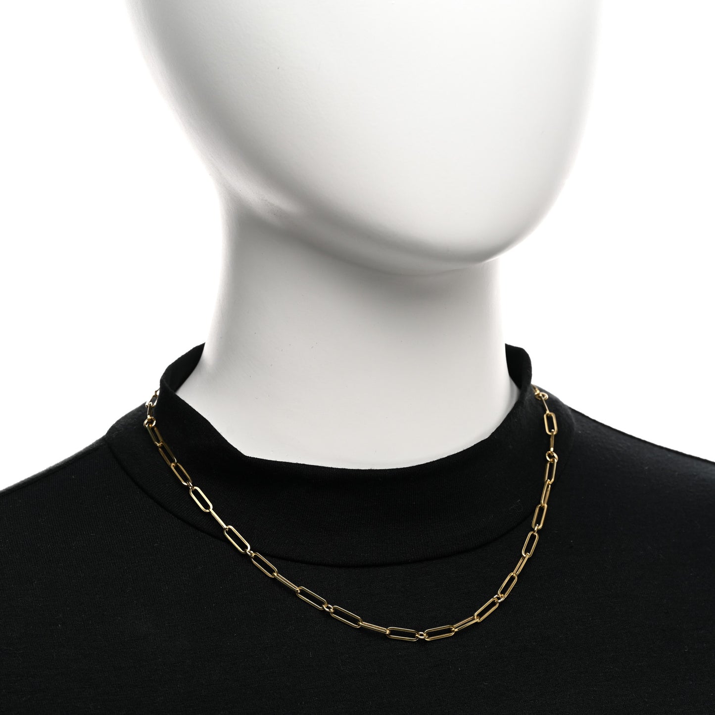 18K Yellow Gold Paper Clip Link Necklace