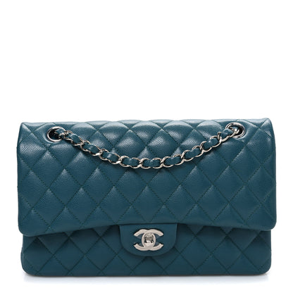 Chanel Caviar Quilted Medium Double Flap Dark Turquoise 1 of 10