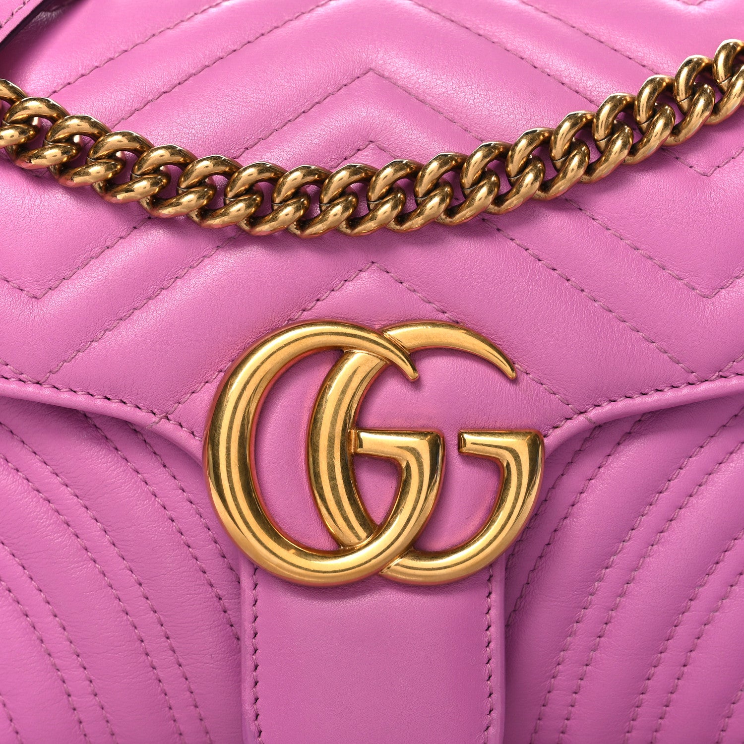 Gucci Calfskin Matelasse Small GG Marmont Shoulder Bag Candy Mousse 8 of 10