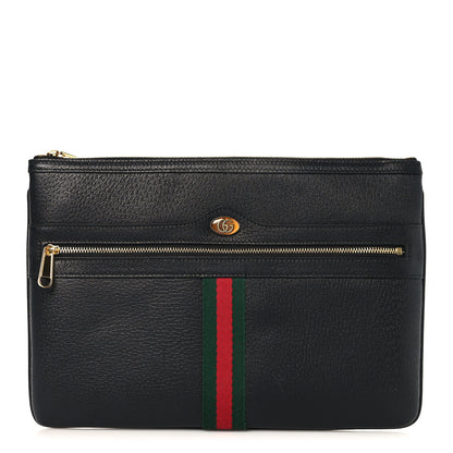 Gucci Calfskin Large Ophidia Pouch Clutch Black 1 of 8