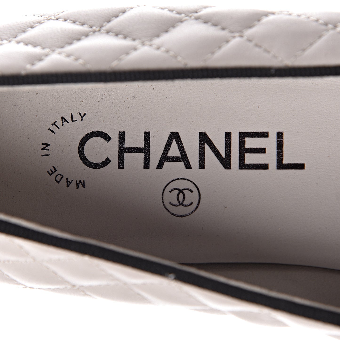 Lambskin Quilted CC Loafers 38.5 Light Grey