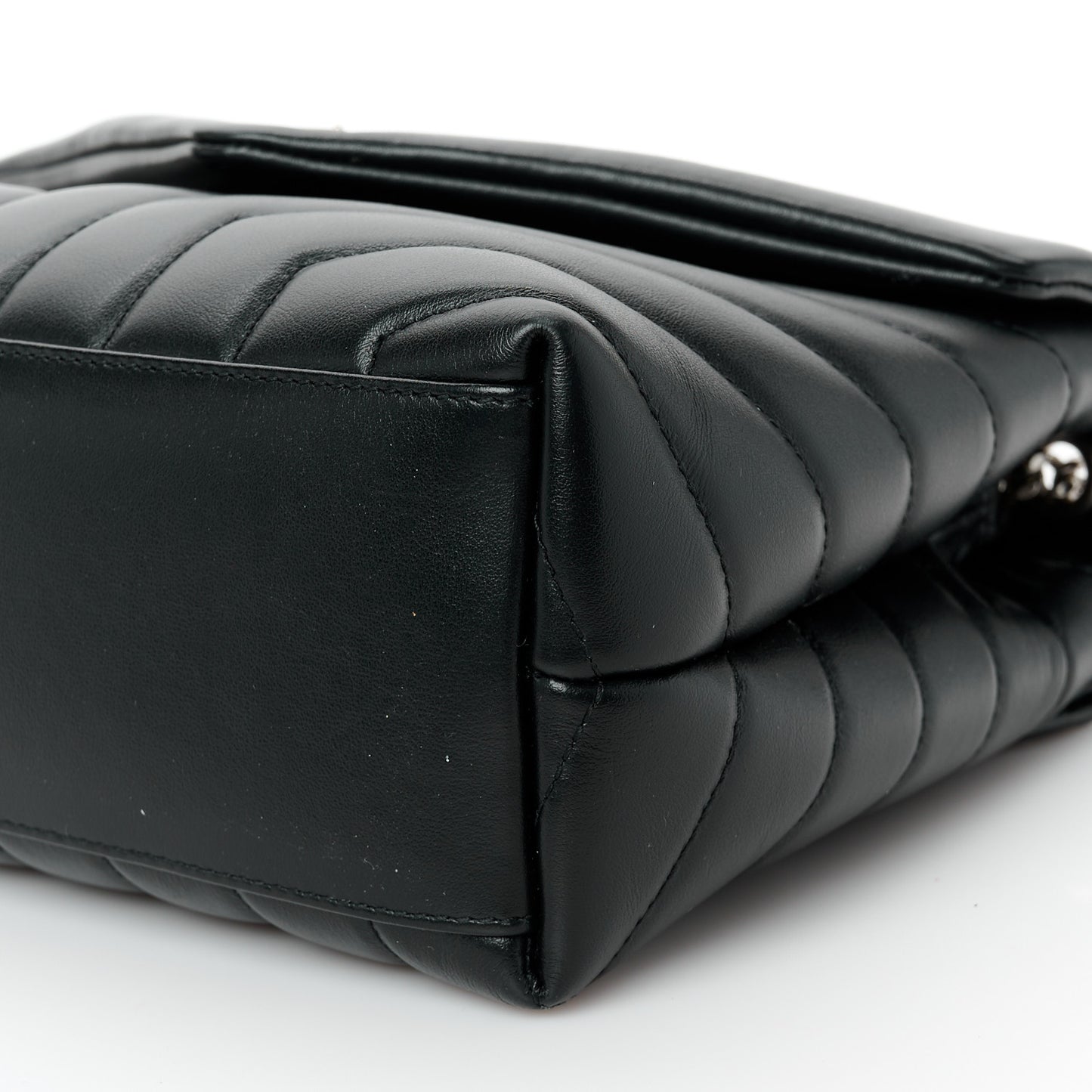 Calfskin Y Quilted Monogram Small Loulou Chain Satchel Black