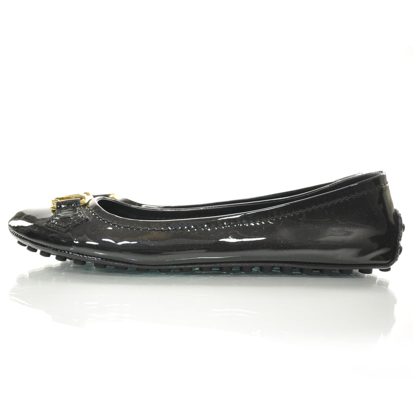 Patent Leather Oxford Ballerina Flats 37.5 Black