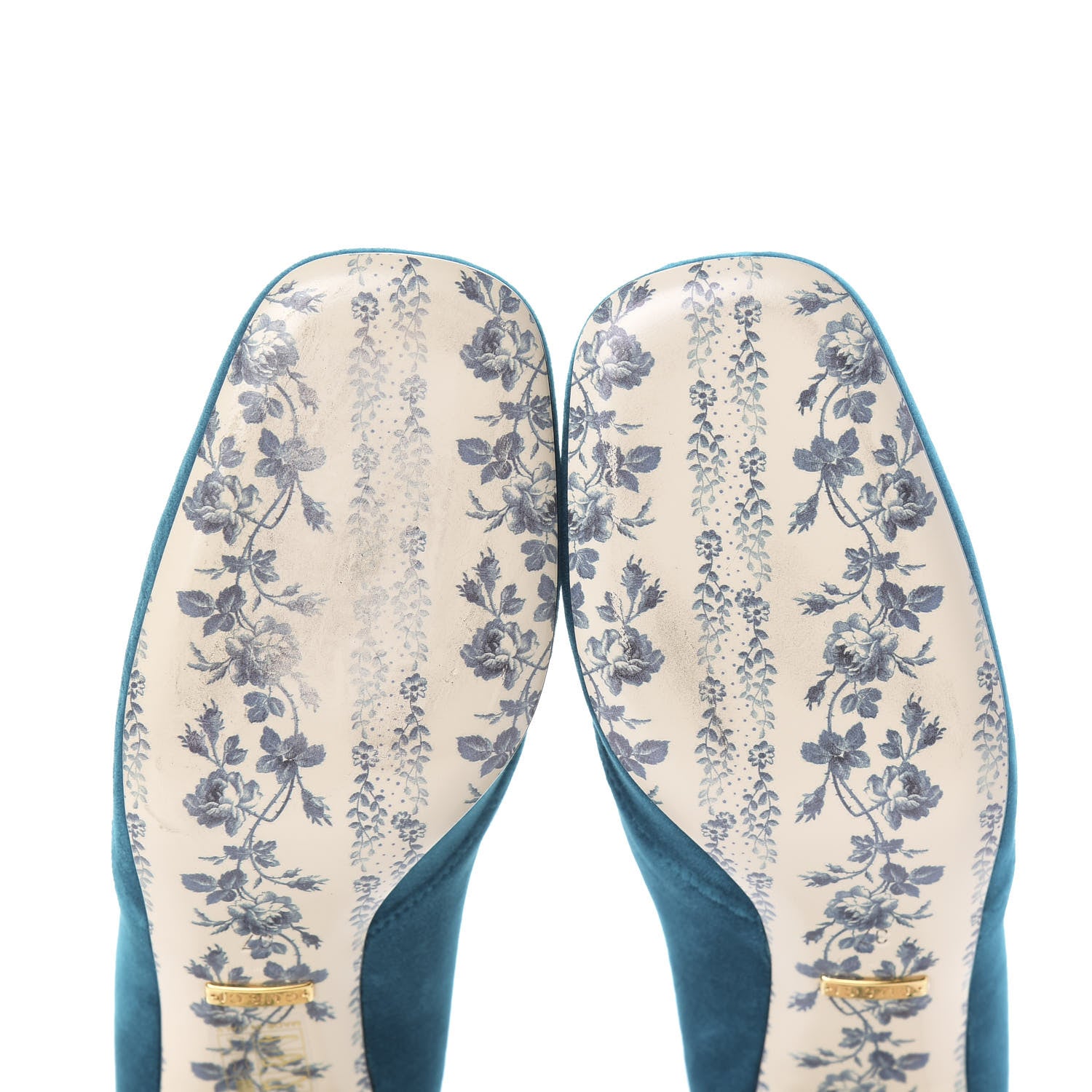 Gucci Softy Velvet GG Victoire 55mm Loafer Pumps 37 Pavone 6 of 11