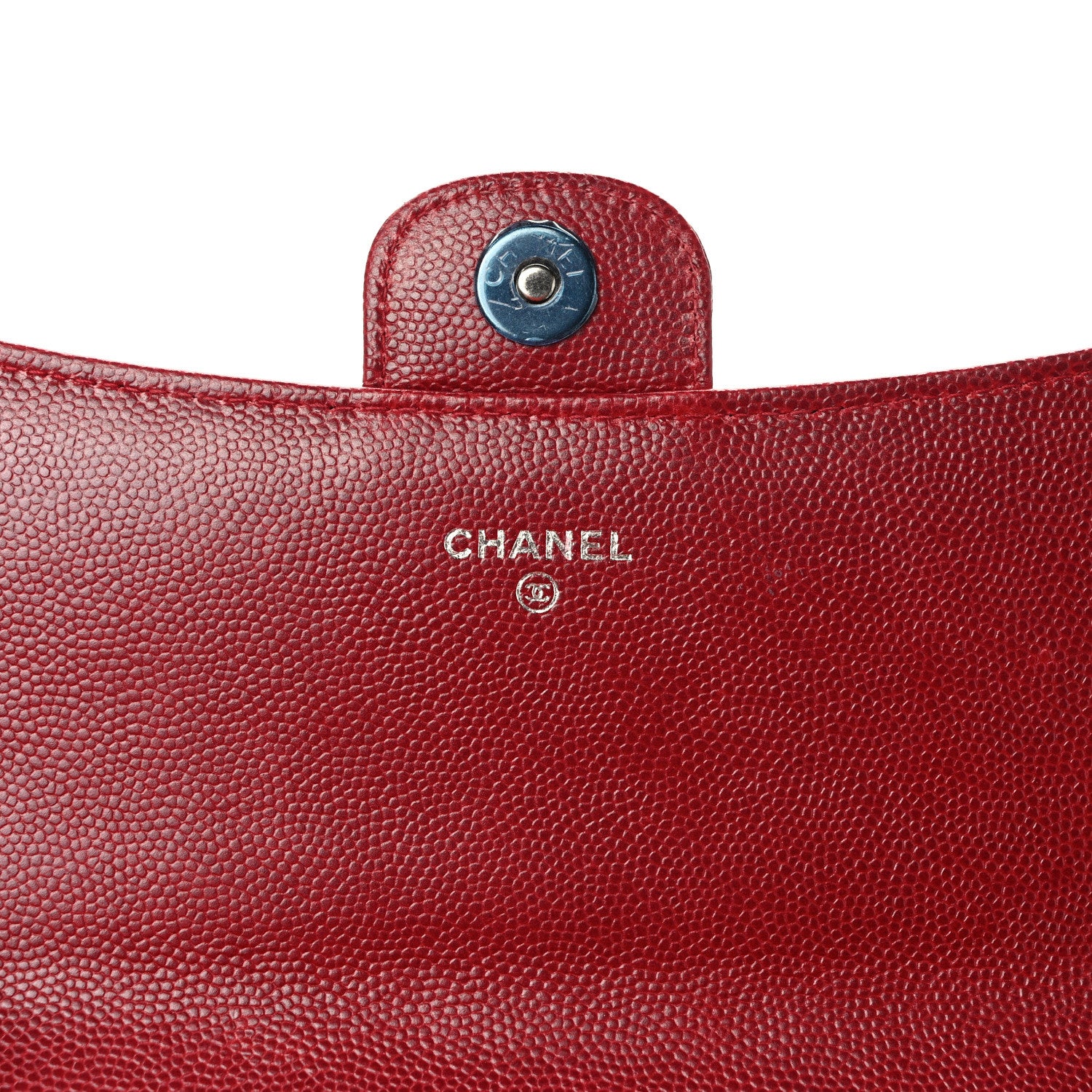 Chanel Caviar Quilted Wallet on Removable Chain Red 7 of 12