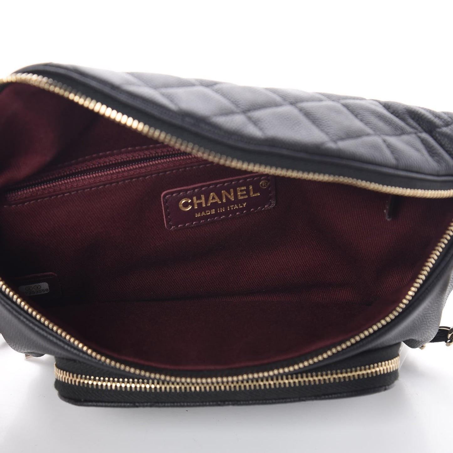 Caviar Quilted Business Affinity Waist Belt Bag Black