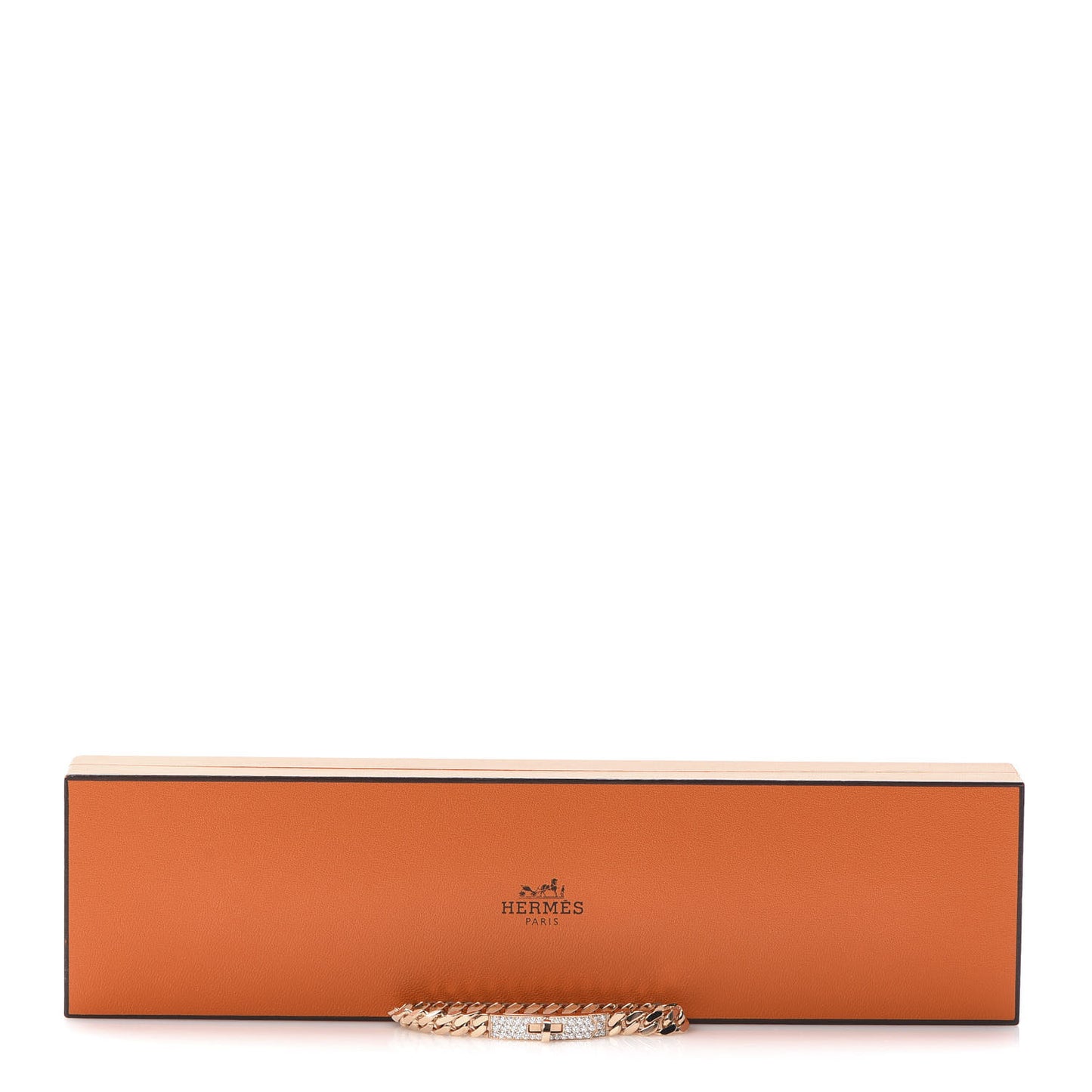18K Rose Gold Diamond PM Kelly Gourmette Bracelet SH