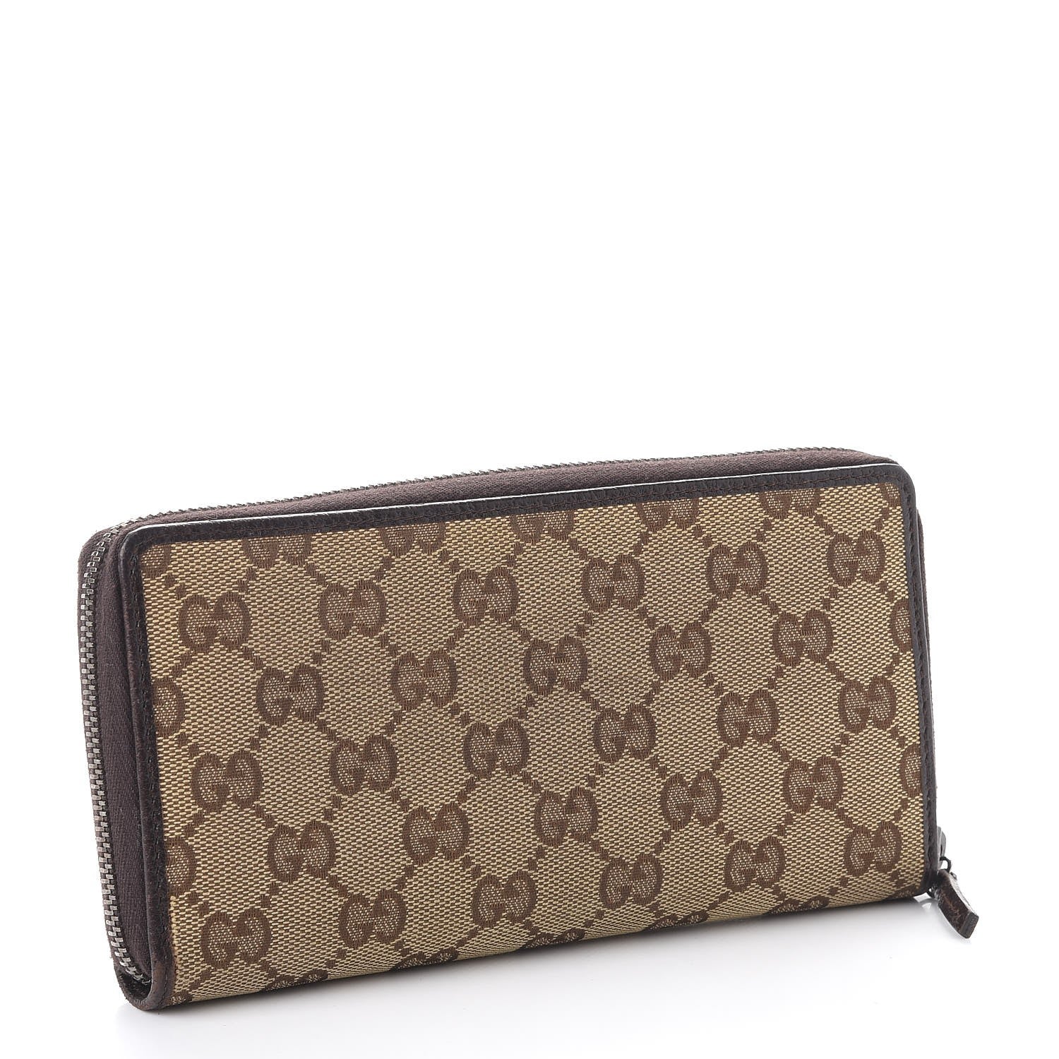 Gucci Monogram Metal Bar Zip Around Wallet Dark Brown 3 of 10