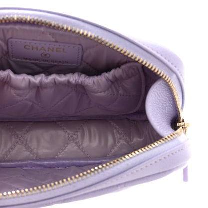 Chanel Caviar Quilted Small Curvy Pouch Cosmetic Case Light Purple 5 of 8