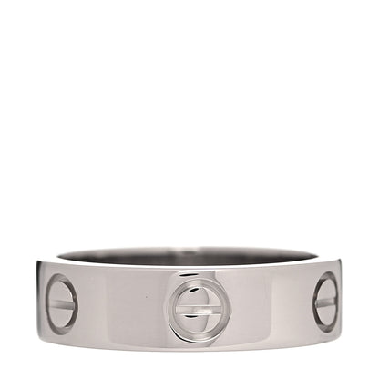 Cartier 18K White Gold 5.5mm LOVE Ring 53 6.5 1 of 8