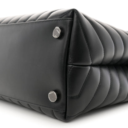 Saint Laurent Calfskin Y Quilted Monogram Monochrome Large Loulou Chain Satchel Black 11 of 12
