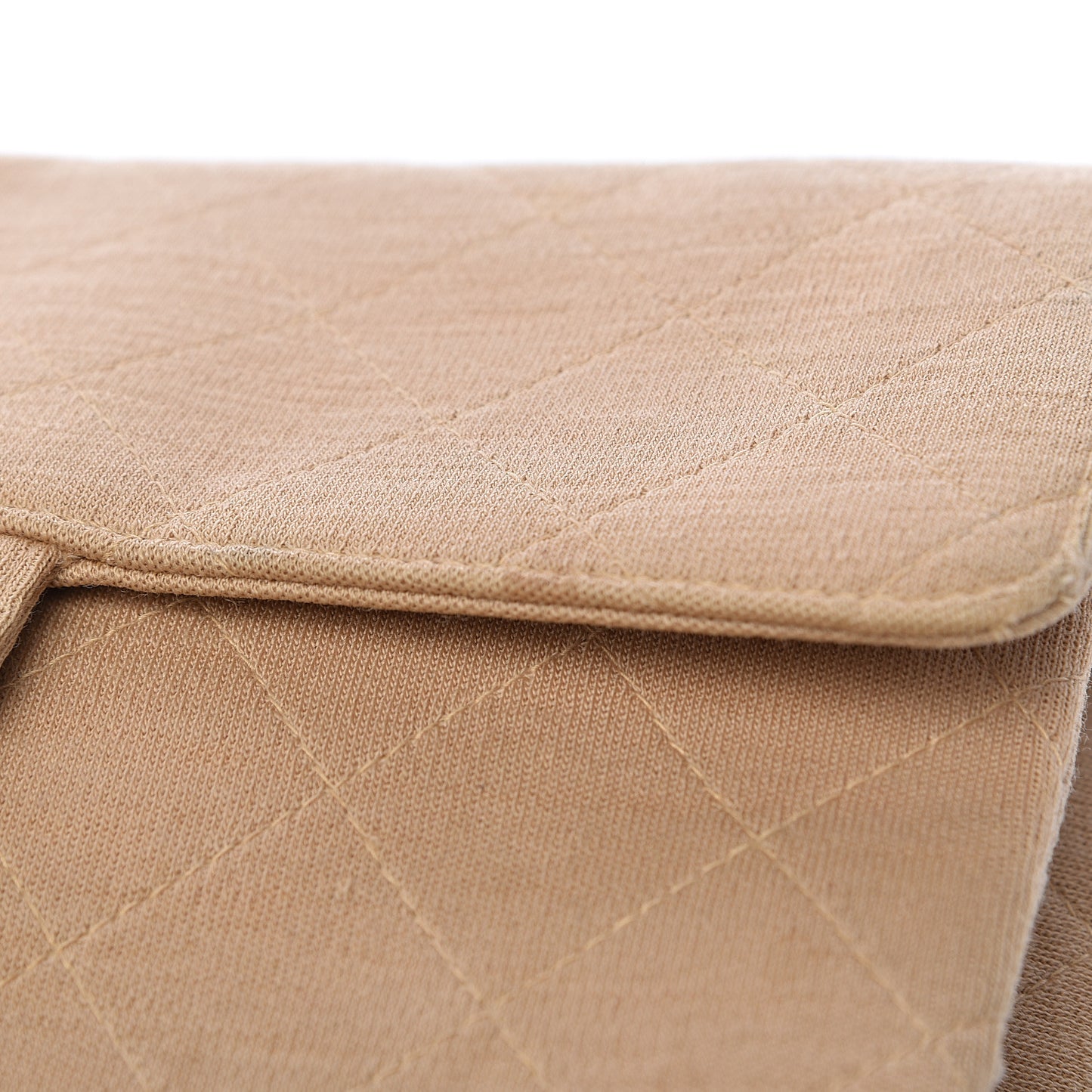 Jersey Quilted Jumbo Single Flap Beige