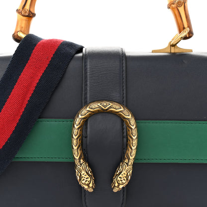 Gucci Moon Calfskin Bamboo Web Medium Dionysus Top Handle Bag Blue Emerald Hibiscus Red 8 of 19