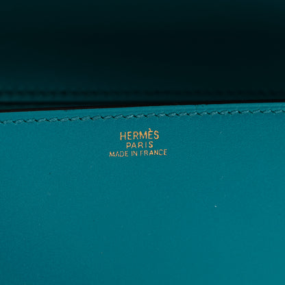 Hermes Tadelakt Medor 23 Clutch Bleu Izmir 6 of 7